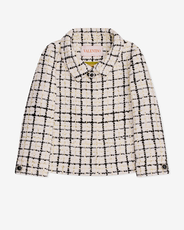 Valentino - Women's Sequin Tweed Jacket - (Cream/Black)