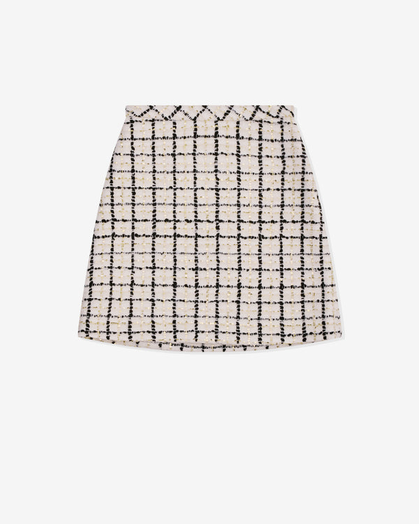 Valentino - Women's Sequin Tweed Skirt - (Cream/Black)