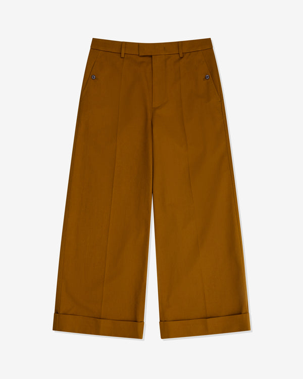 Valentino - Men's Cuffed Trousers In Cotton Gabardine - (Brown)