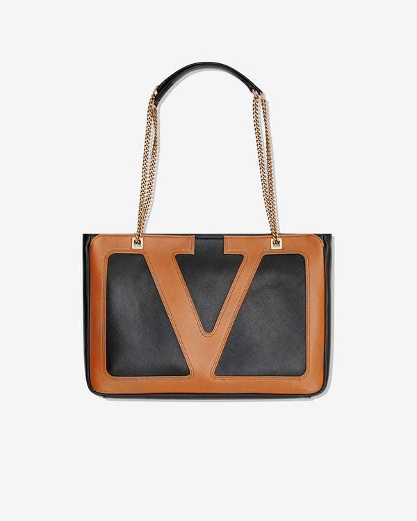 Valentino Garavani - Viva Superstar Medium Shopping Bag - (Black/Brown)