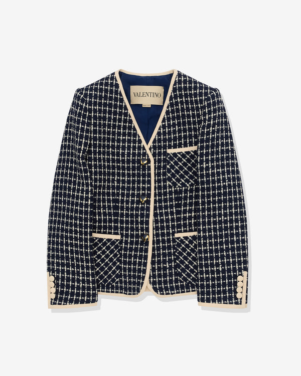 Valentino - Women's Bouclé Jacket - (Navy/Ivory)