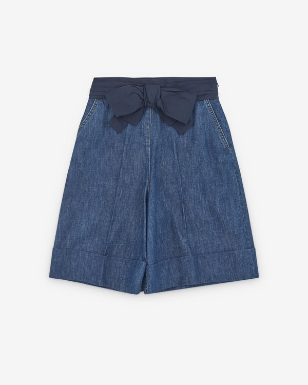 Valentino - Women’s Bow Detail Shorts - (Indigo)