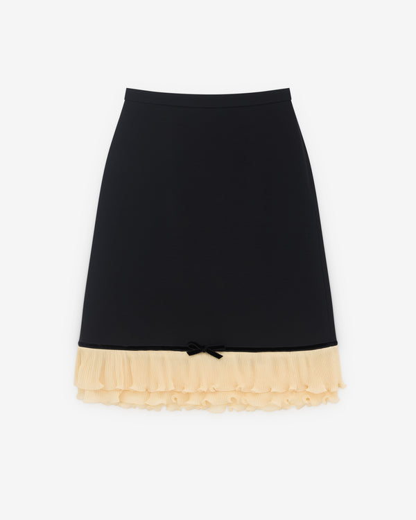 Valentino - Women’s Ruffle Plisse Skirt - (Black/Cream)