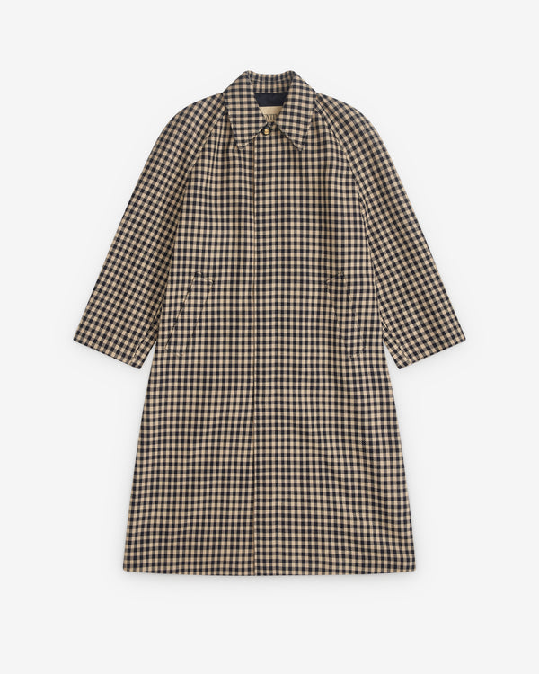 Valentino - Men’s Single-Breasted Cotton And Wool Coat - (Navy/Beige)