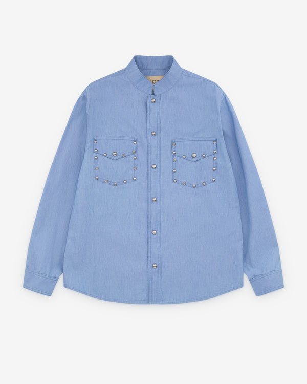 Valentino - Men’s Denim Press Stud Shirt - (Light Wash)