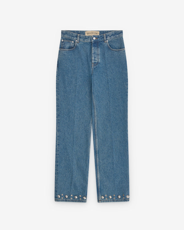 Valentino - Men’s Press Stud Jeans - (Blue)