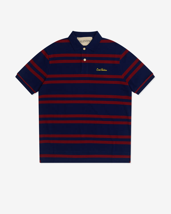 Valentino - Men’s Chez Valentino Polo - (Navy/Burgundy)