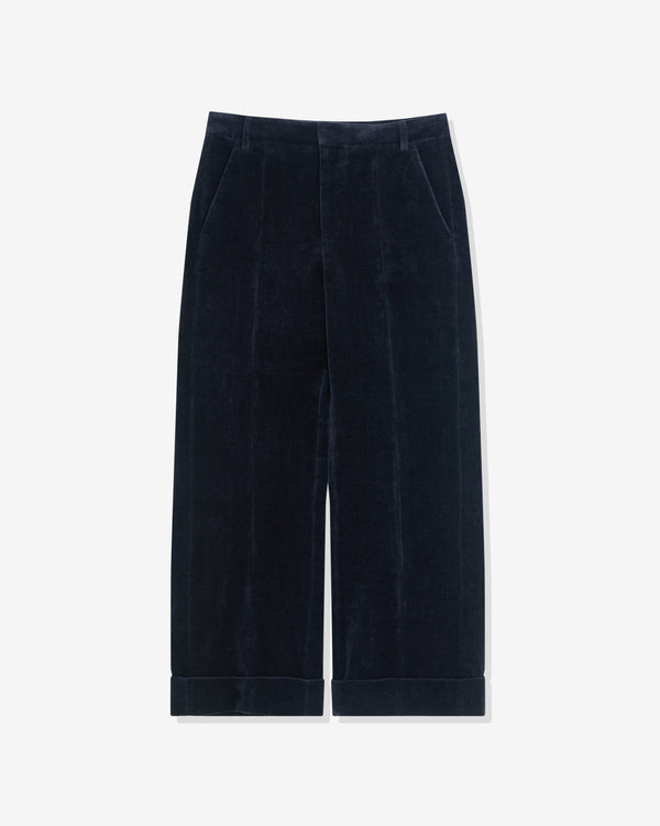 Valentino - Men’s Washed Cotton-Linen Velvet Trousers - (Night)