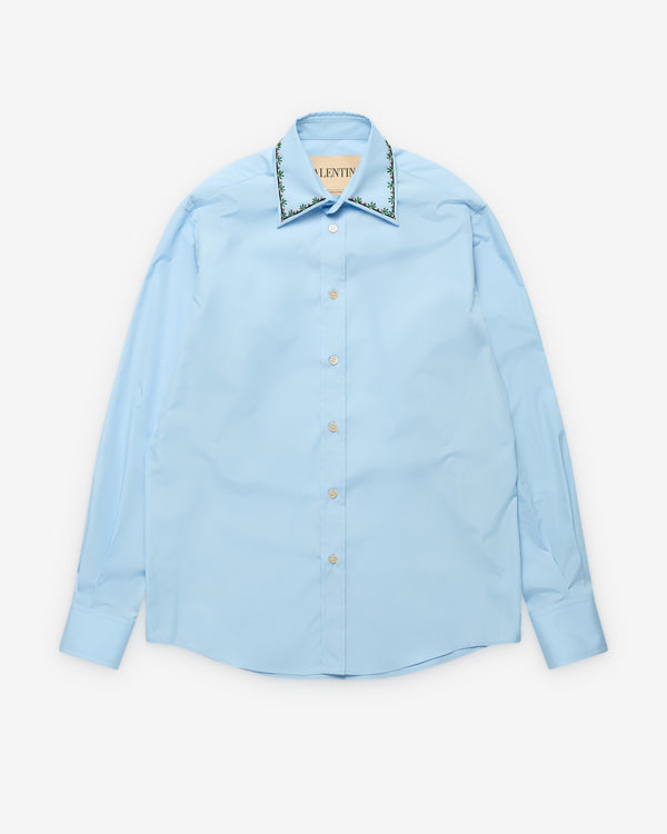Valentino - Men's Long Sleeve Embroidered Shirt - (Blue)