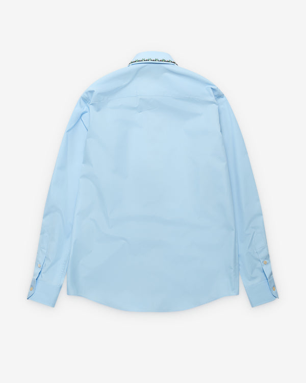 Valentino - Men's Long Sleeve Embroidered Shirt - (Blue)