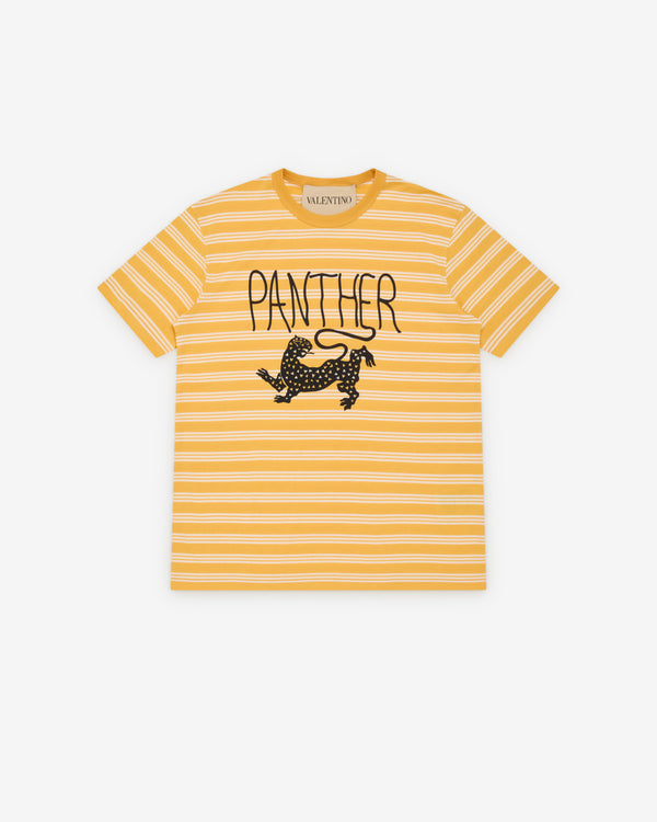 Valentino - Women's Striped Panther T-Shirt - (Yellow)