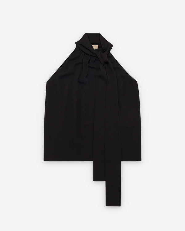 Valentino - Women's Tie Neck Top - (Black)