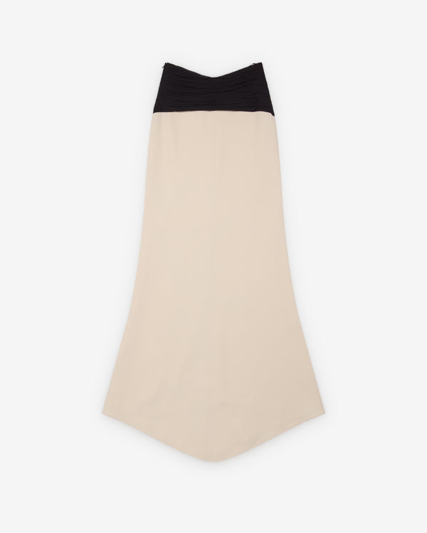 Valentino  - Women's Silk Maxi Skirt - (Ivory/Black)