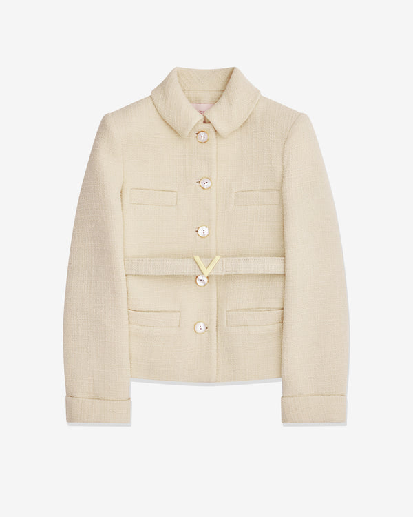 Valentino - Women's Wool Jacket With Belt - (Ivory)