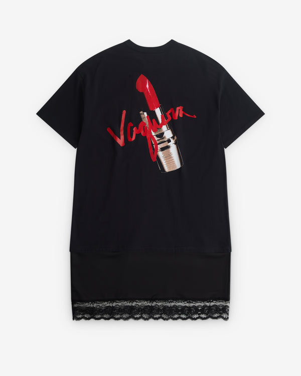 Vaquera - Women’s Layered T-Shirt Dress - (Faded Black)