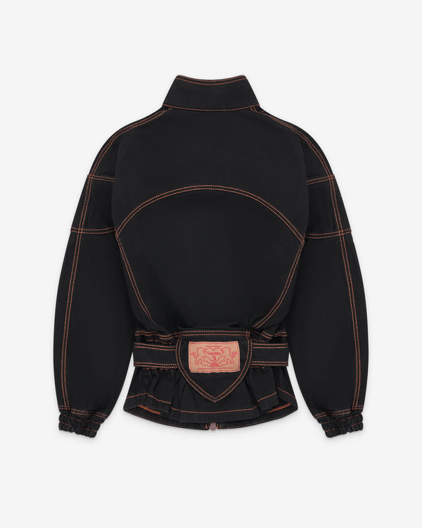 Vaquera - Women's Belted Denim Jacket - (Black)