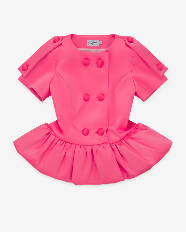 Vaquera - Women's Satin Peplum Top - (Pink)