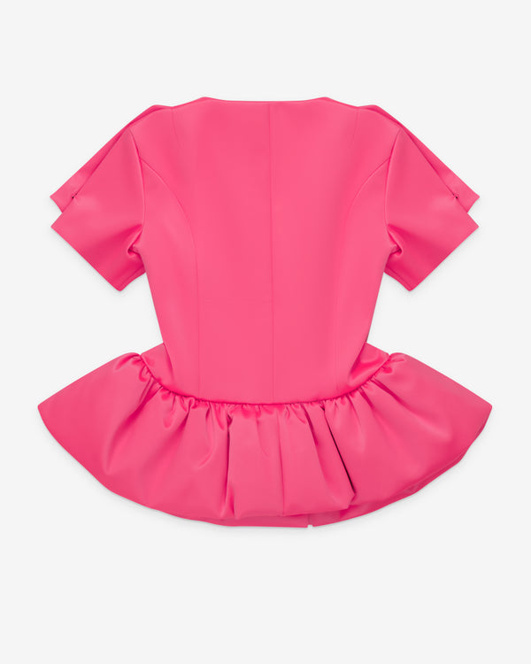 Vaquera - Women's Satin Peplum Top - (Pink)