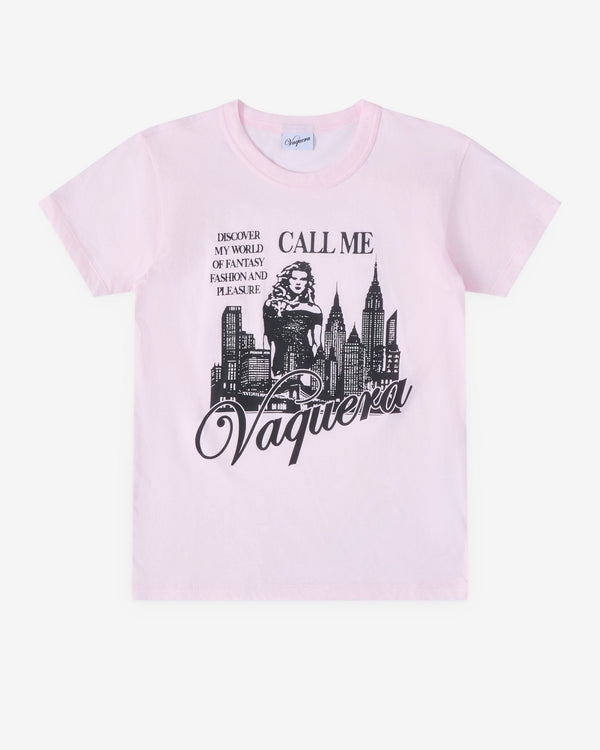 Vaquera - Women's Call Me T-Shirt - (Pink)