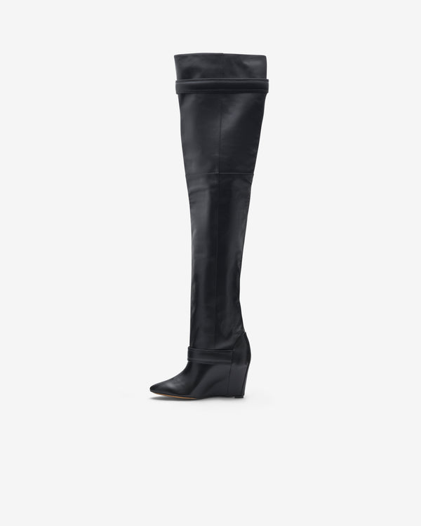 Vaquera - Women's Thigh High Leather Boot - (Black)