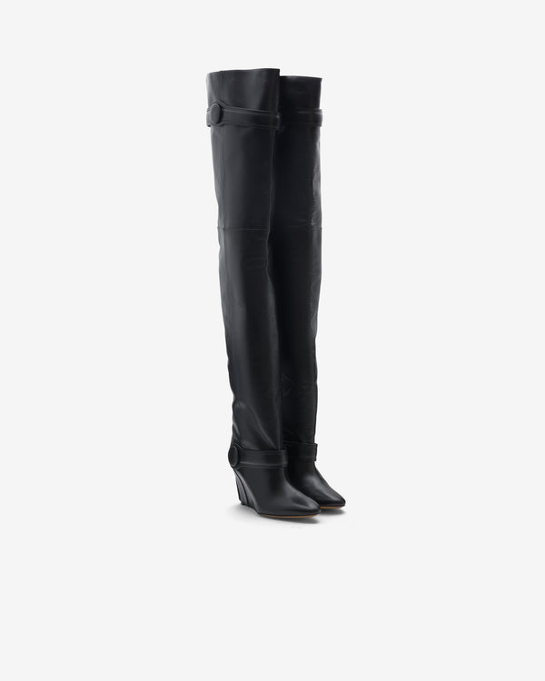 Vaquera - Women's Thigh High Leather Boot - (Black)
