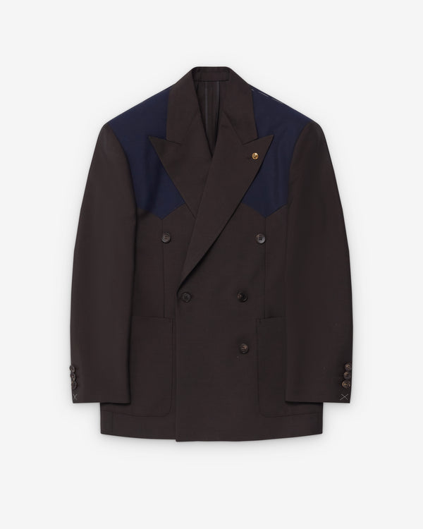 Versace  - Women's Wool-Mohair Blazer - (Blue/Brown)