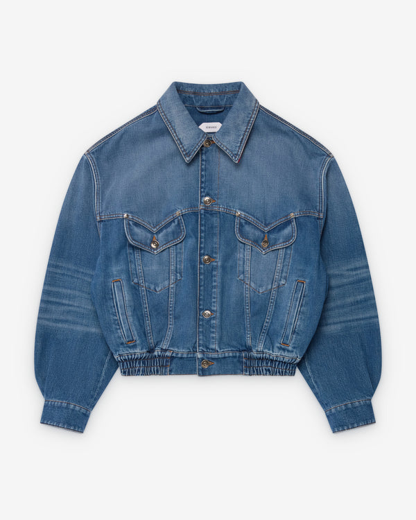 Versace  - Women's Oversized Denim Blouson - (Medium Blue)