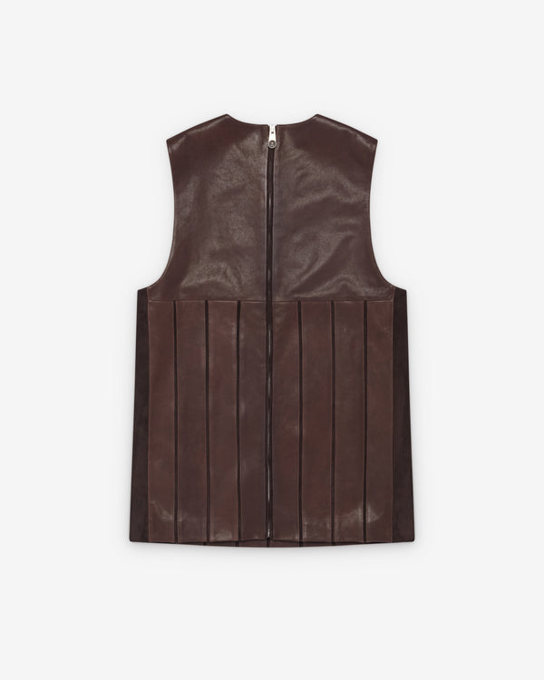 Versace  - Women's Leather Patchwork Mini Dress - (Brown)