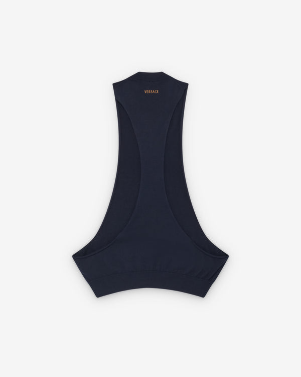 Versace  - Women's Cotton-Cashmere Knit Tank Top - (Navy)