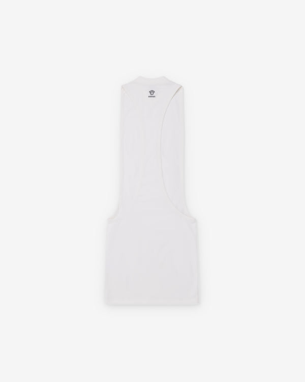 Versace  - Women's Embroidered Stretch Cotton-Jersey Tank Mini Dress - (White)