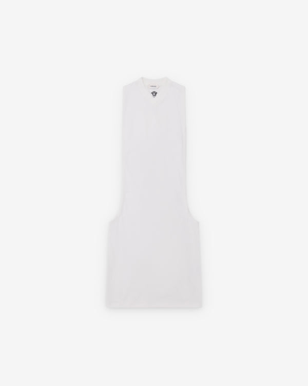 Versace  - Women's Embroidered Stretch Cotton-Jersey Tank Mini Dress - (White)