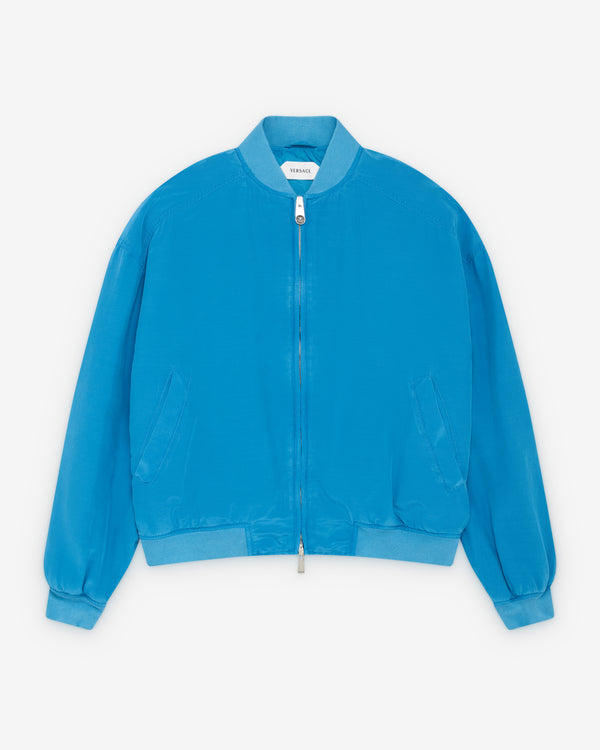 Versace  - Women's Silk-Poplin Zip Blouson - (Azure)