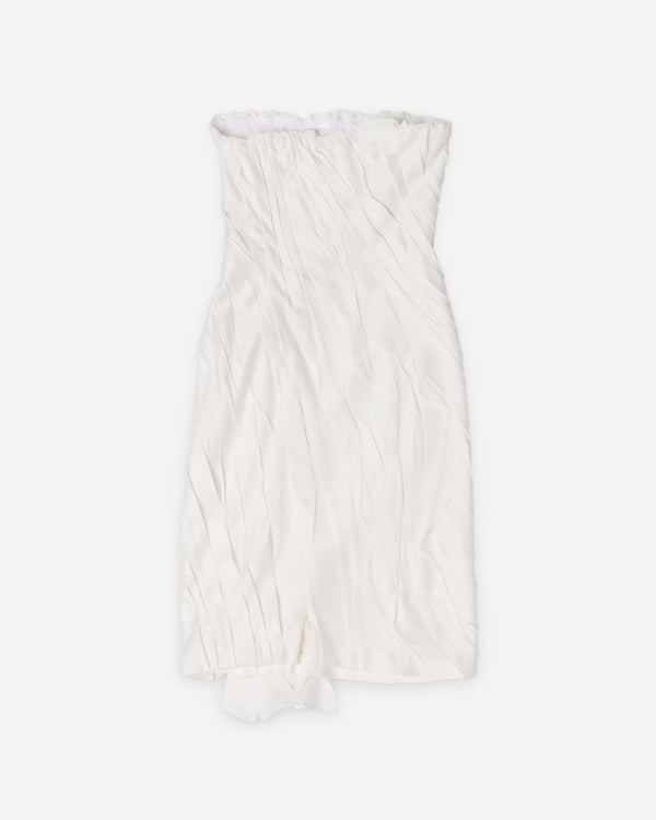 Versace  - Women's Draped Envers-Satin Off-Shoulder Midi Dress - (White)