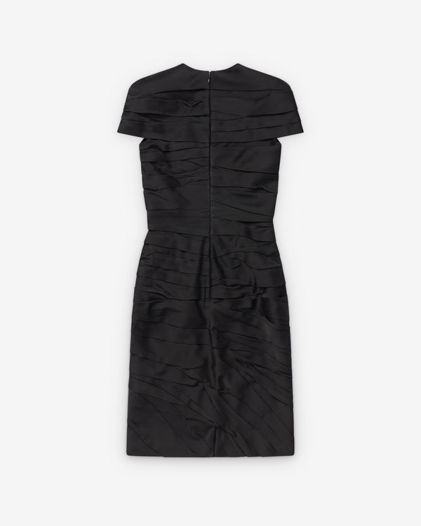 Versace  - Women's Draped Envers-Satin Midi Dress - (Black)