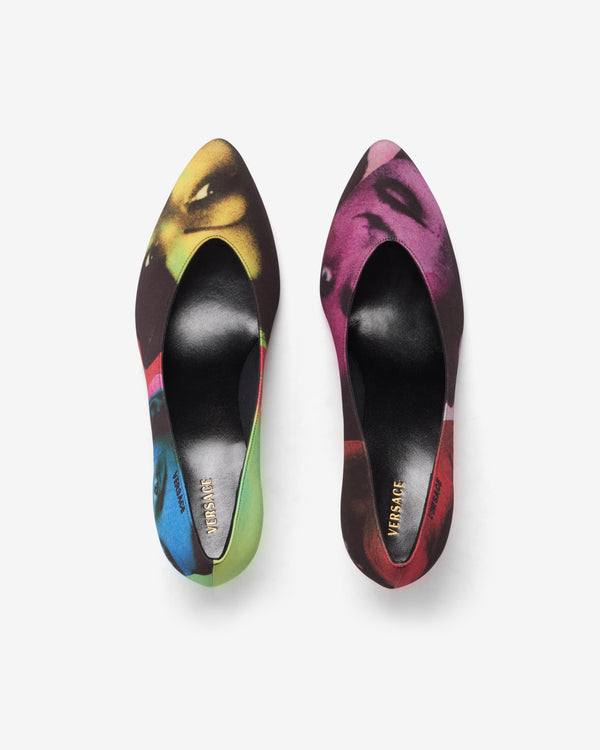 Versace  - Women's Tina Printed Silk Faille Pumps - (Multi)