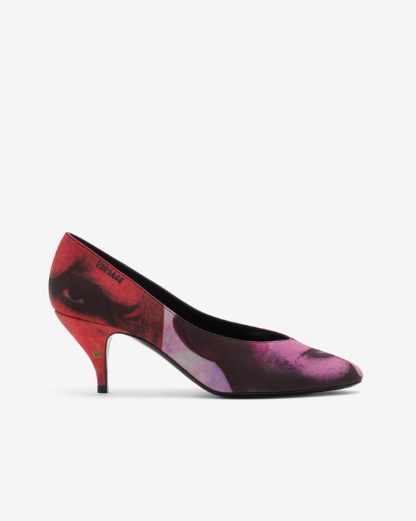 Versace  - Women's Tina Printed Silk Faille Pumps - (Multi)