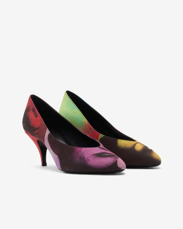 Versace  - Women's Tina Printed Silk Faille Pumps - (Multi)