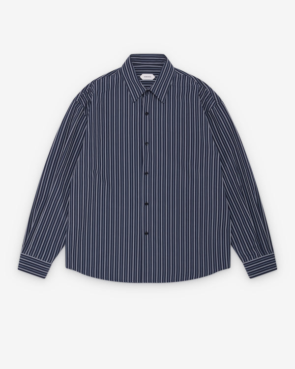 Versace  - Men's Striped Loose Shirt - (Blue)