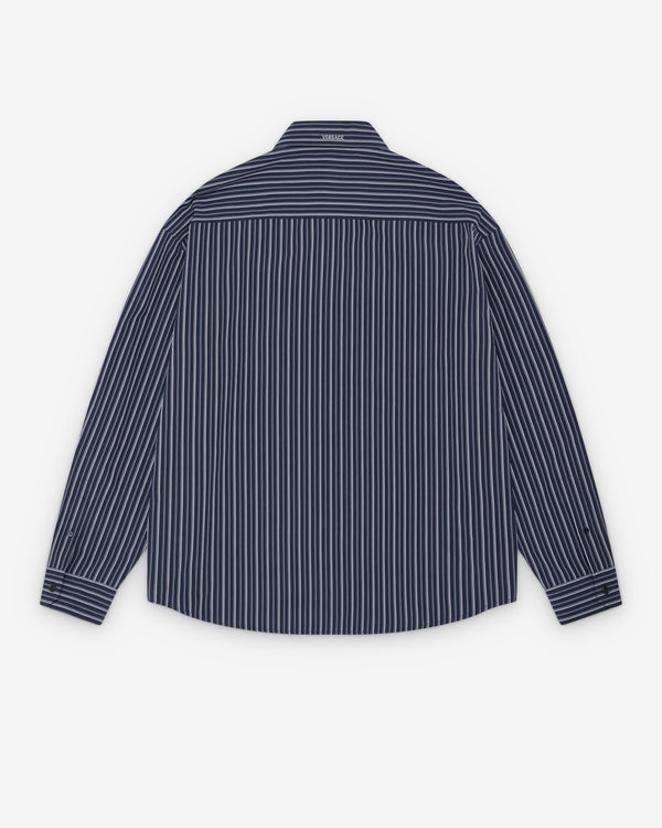 Versace  - Men's Striped Loose Shirt - (Blue)
