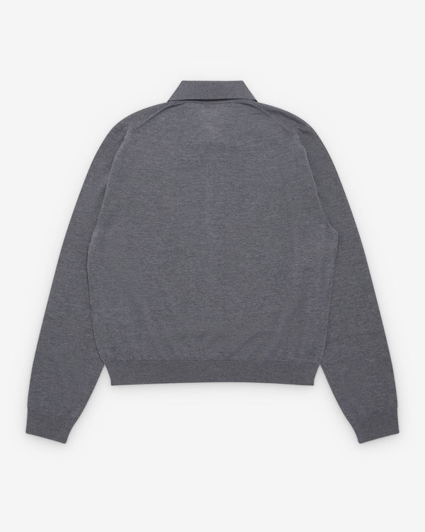 Versace  - Men's Embroidered Wool Knit Cardigan - (Grey)