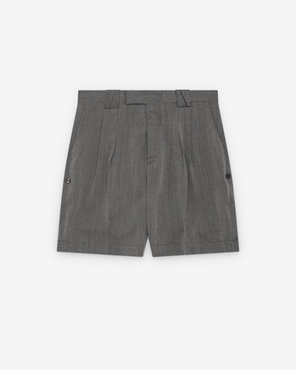 Versace  - Men's Herringbone Wool Crêpe Formal Shorts - (Grey)