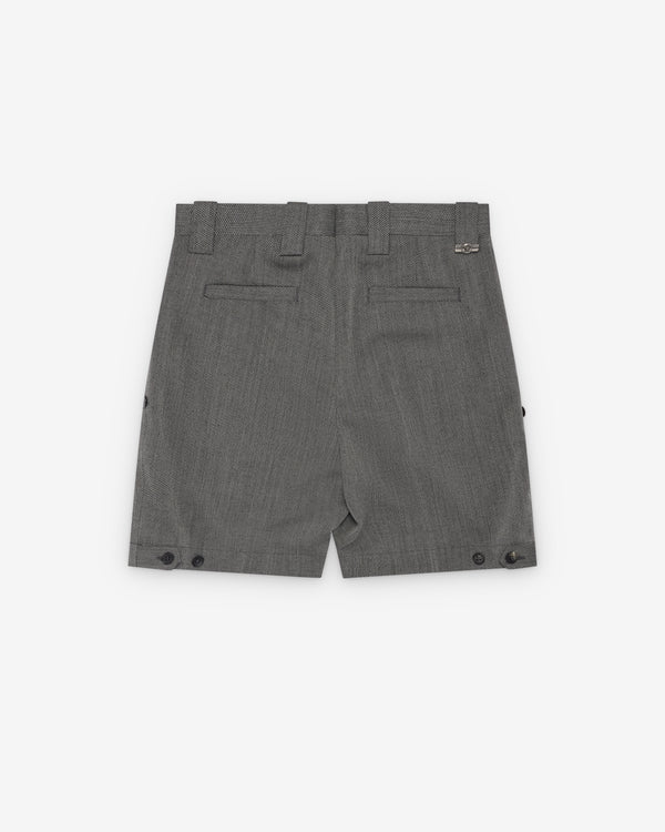 Versace  - Men's Herringbone Wool Crêpe Formal Shorts - (Grey)
