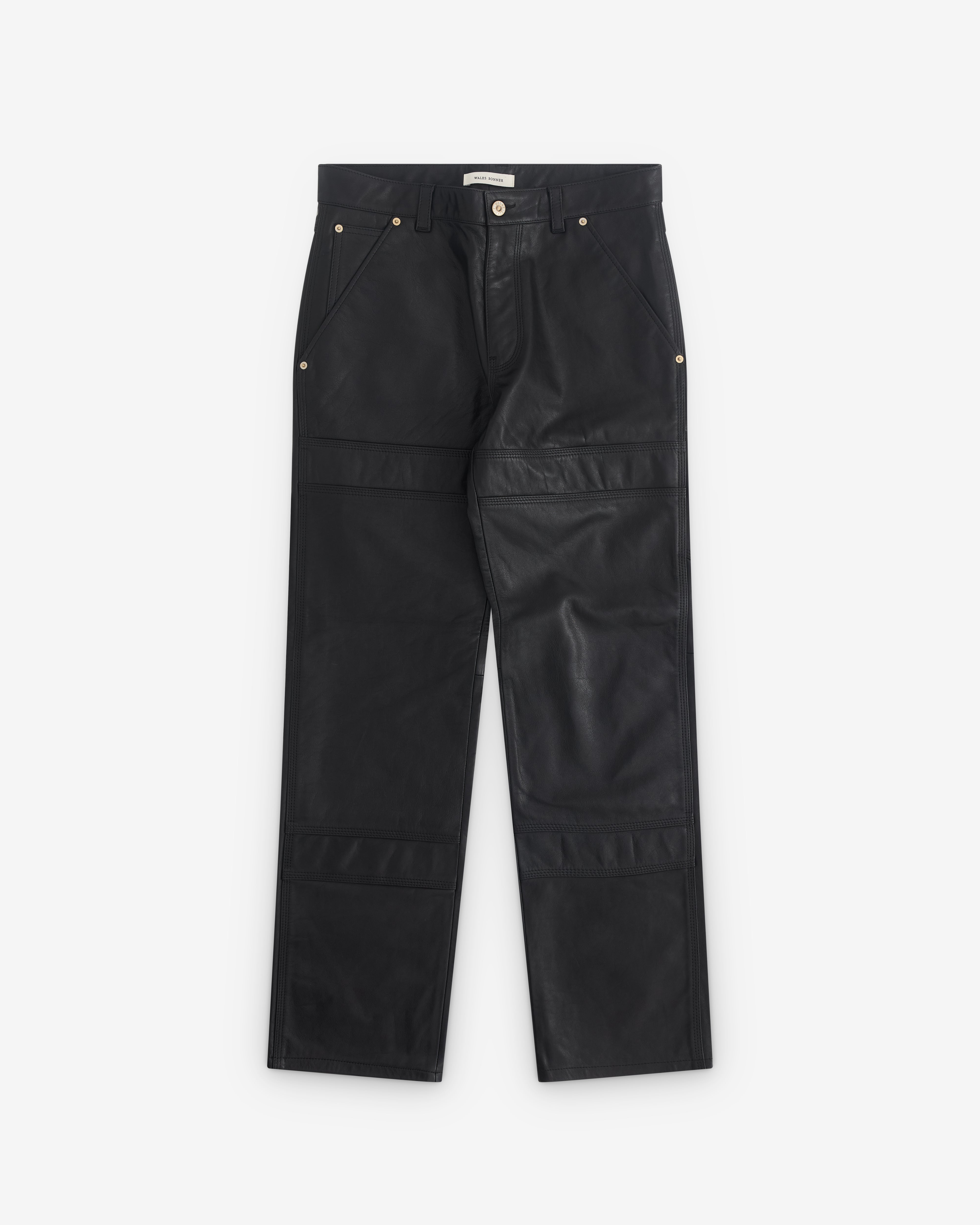 Wales Bonner: Men's Leather Trouser (Black) | Dover Street Market
