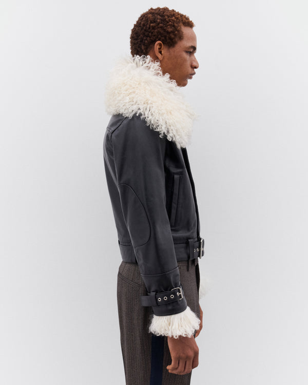 Wales Bonner - Women’s Bridge Leather Jacket - (Black)