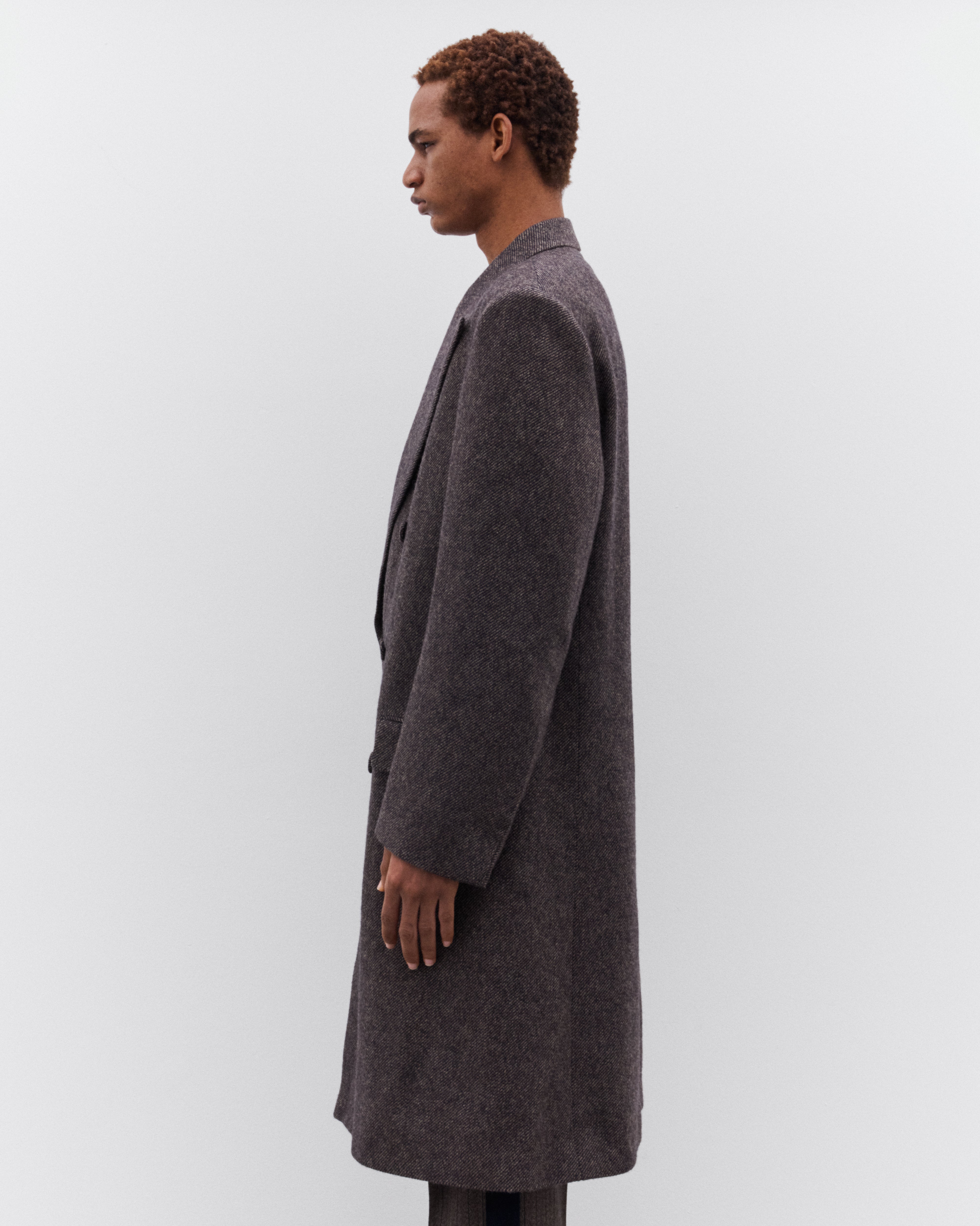 Wales Bonner: Men's Mayfair Coat (Grey) | DSML E-SHOP