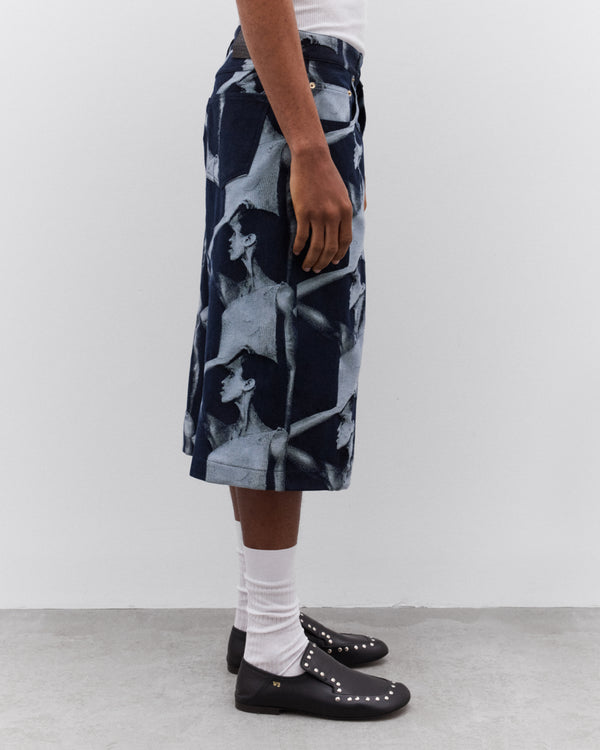 Wales Bonner - Men’s Printed Shorts - (Indigo)