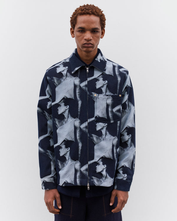Wales Bonner - Men’s Printed Zip Jacket - (Indigo)