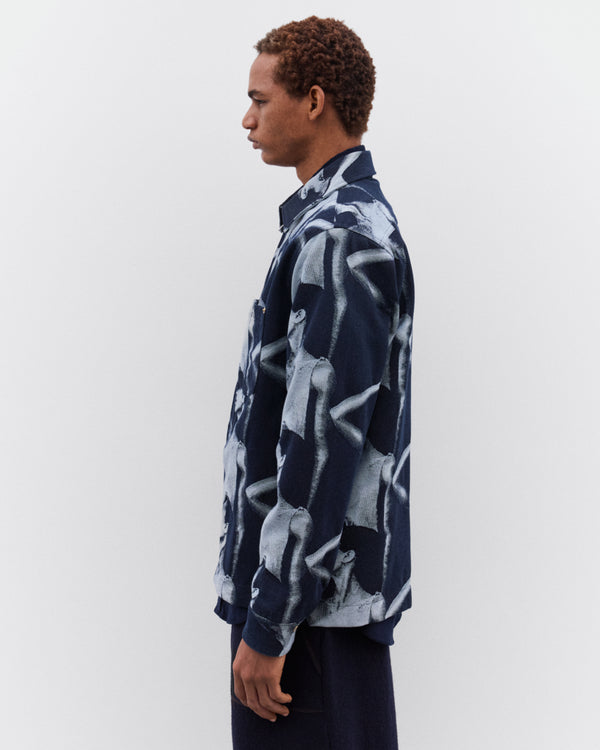 Wales Bonner - Men’s Printed Zip Jacket - (Indigo)