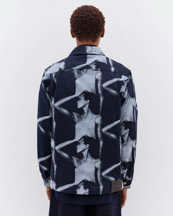 Wales Bonner - Men’s Printed Zip Jacket - (Indigo)