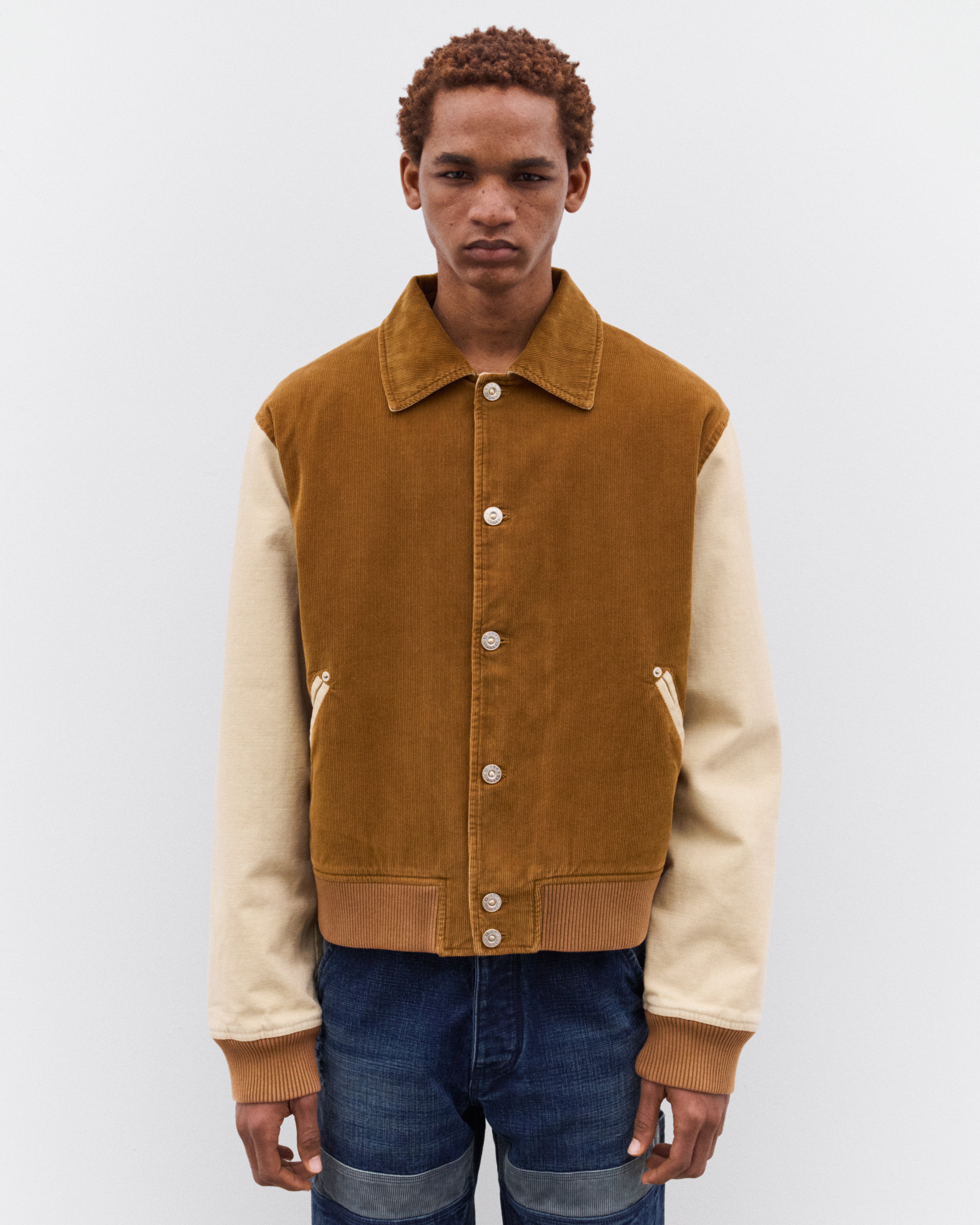 Wales Bonner: Men's Varsity Jacket (Brown) | DSML E-SHOP